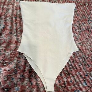 Zara Draped Cowl Neck Blouse Beige M